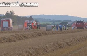 Ebendörfel: Strohpresse brennt an der B96