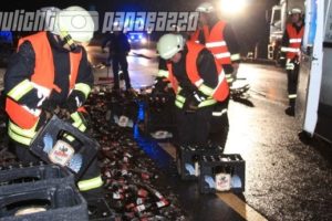 Bier landet auf B96 bei Neschwitz