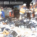 Bier landet auf B96 bei Neschwitz