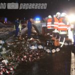 Bier landet auf B96 bei Neschwitz