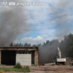 Droben: Brennende Lagerhalle wird abgerissen