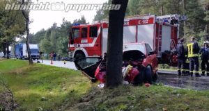 Schwarzkollm: Ford kracht auf B97 gegen Baum