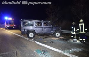 Leppersdorf: PKW-Gespann überschlägt sich auf der Autobahn