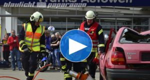 Kamenz: Spektakuläre Vorführung der Feuerwehr