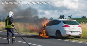 Seifersdorf: Seat gerät auf der S177 in Brand