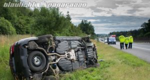 Ohorn: PKW überschlägt sich auf der Autobahn