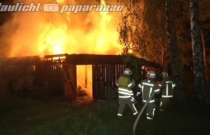 Scheune brennt lichterloh in Wachau