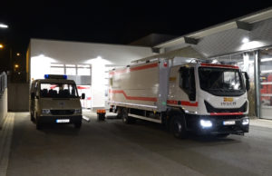 SEG betreut wartende LKW-Fahrer auf der A4