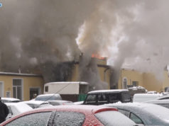 Werkstatt in Dresden in Vollbrand