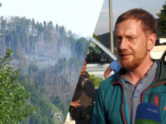 Ministerpräsident Kretschmer besucht Waldbrandgebiet in Sachsen