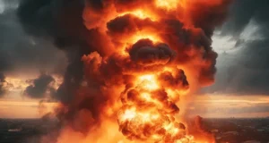 Großbrand in Chemiebetrieb: Lagerhalle mit Aerosolen in Vollbrand