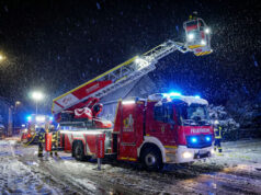 DLK-Einsätze im Winter bei Schnee, Eis und Kälte